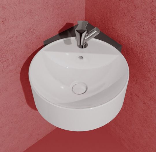 Подвесная раковина Flaminia Twin Set Slim Wall Hung Basin 42х42 схема 2