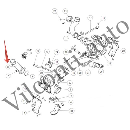 ПАТРУБОК ТУРБИНЫ ЛЕВЫЙ ПОДВОДЯЩИЙ TANK 500 1118621XEZ01 100% ОРИГИНАЛ