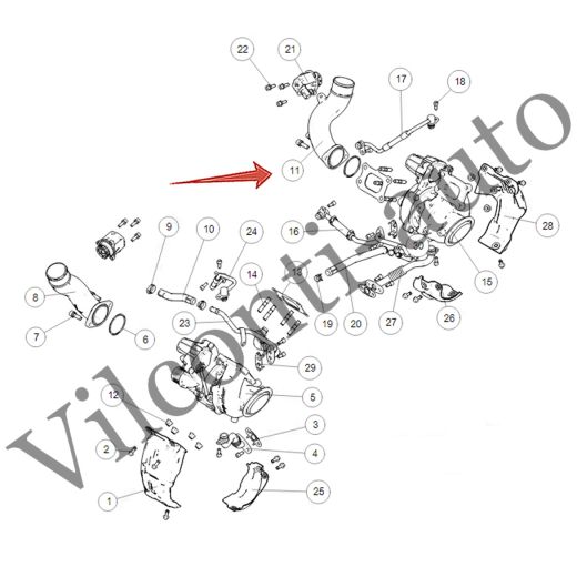 ПАТРУБОК ТУРБИНЫ ПРАВЫЙ ПОДВОДЯЩИЙ TANK 500 1118611XEZ01 100% ОРИГИНАЛ