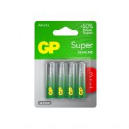 Батарейки КОМПЛЕКТ 4 шт., GP Super G-Tech, AA (LR6,15А), алкалиновые, пальчиковые, ПРОМО 3+1