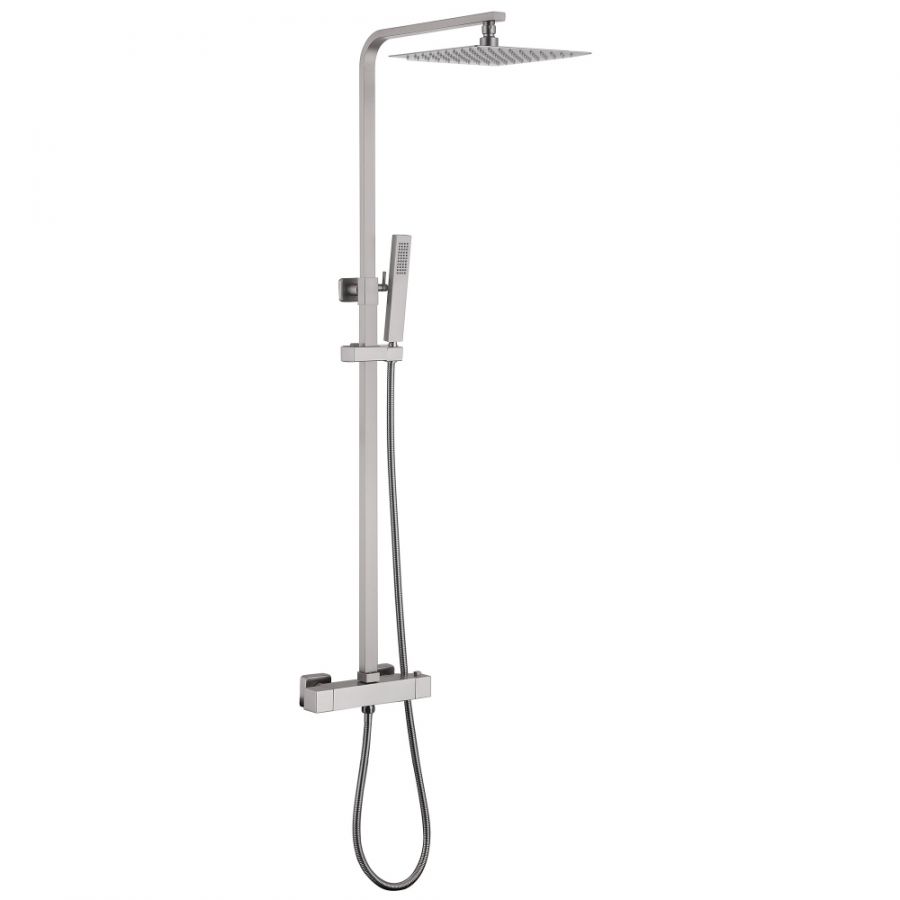 Душевая стойка ABBER Daheim AF8260SPL с термостатом без излива, Сатин