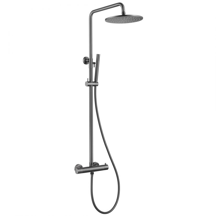 Душевая стойка ABBER Wasser Kreis AF8160NG с термостатом без излива, Никель