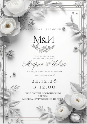Приглашение на свадьбу PT-43607