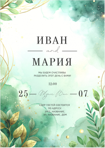 Приглашение на свадьбу PT-30195