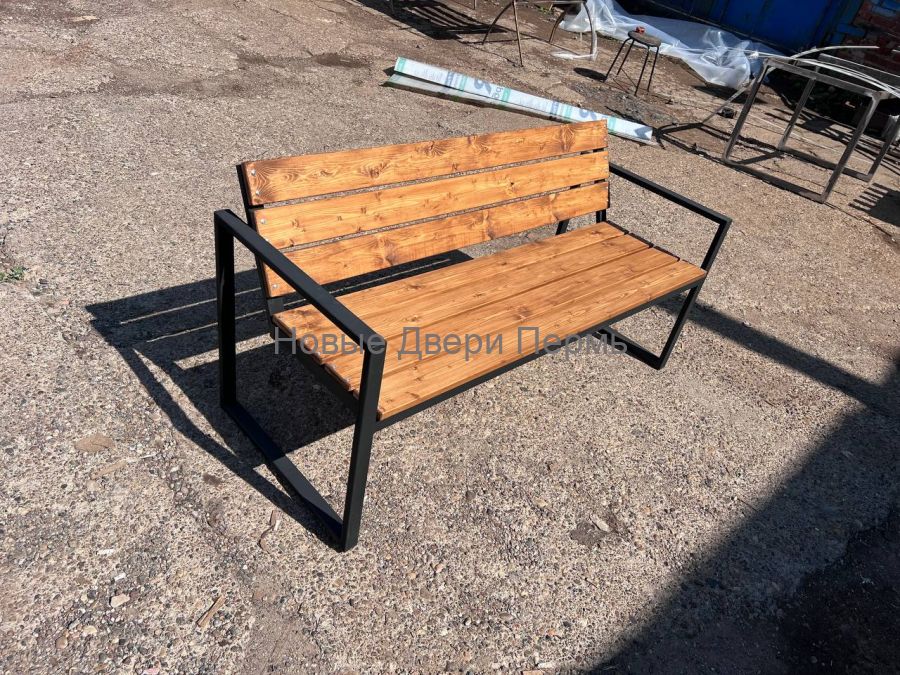Скамейка парковая садовая 147 см. Тиковое дерево