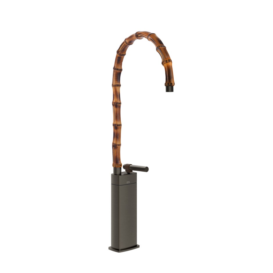 Смеситель для раковины Gessi Jacqueline 77009 высокий с высоким поворотным изливом и металлическим вентилем ФОТО