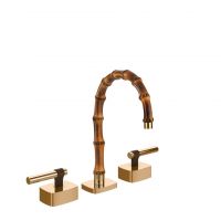 Смеситель для раковины Gessi Jacqueline 77011 с низким изливом и металлическим Г-образным вентилем на 3 отверстия схема 10