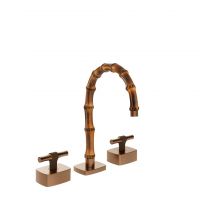 Смеситель для раковины Gessi Jacqueline 77013 с низким изливом и металлическим Т-образным вентилем на 3 отверстия схема 5