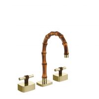 Смеситель для раковины Gessi Jacqueline 77013 с низким изливом и металлическим Т-образным вентилем на 3 отверстия схема 6