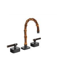 Смеситель для раковины Gessi Jacqueline 77211 с низким изливом и Г-образным вентилем под дерево на 3 отверстия схема 3