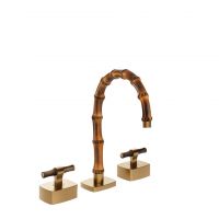 Смеситель для раковины Gessi Jacqueline 77213 с низким изливом и Т-образным вентилем под дерево на 3 отверстия схема 8