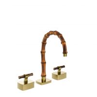 Смеситель для раковины Gessi Jacqueline 77213 с низким изливом и Т-образным вентилем под дерево на 3 отверстия схема 9