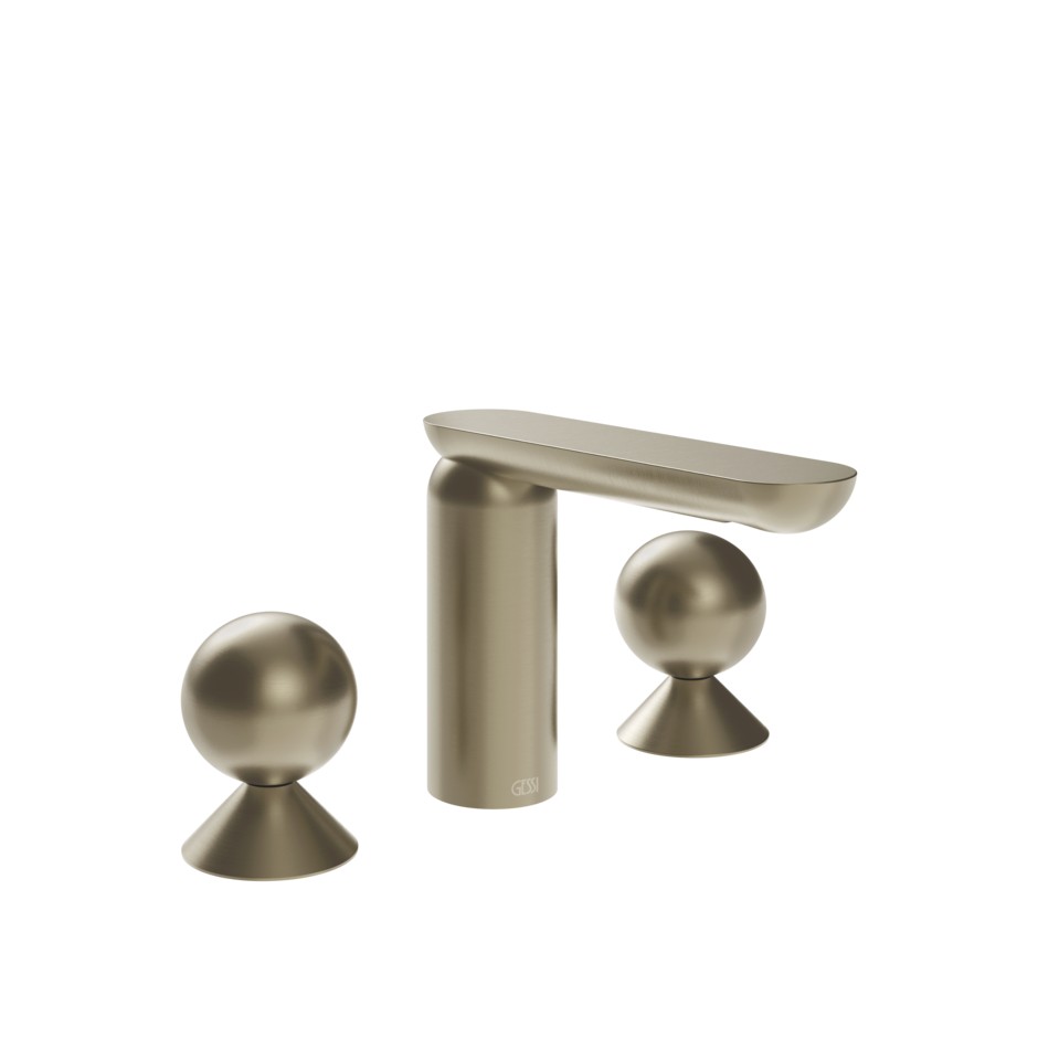Смеситель для раковины Gessi Perle 74365 с металлическими вентилями-сферами ФОТО