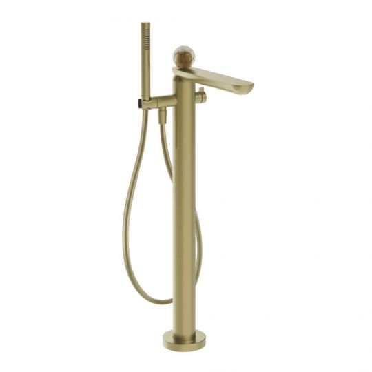 Смеситель для ванны Gessi Perle 74429 напольный с ручным душем и переключателем с вентилем из муранского стекла Battuto схема 11