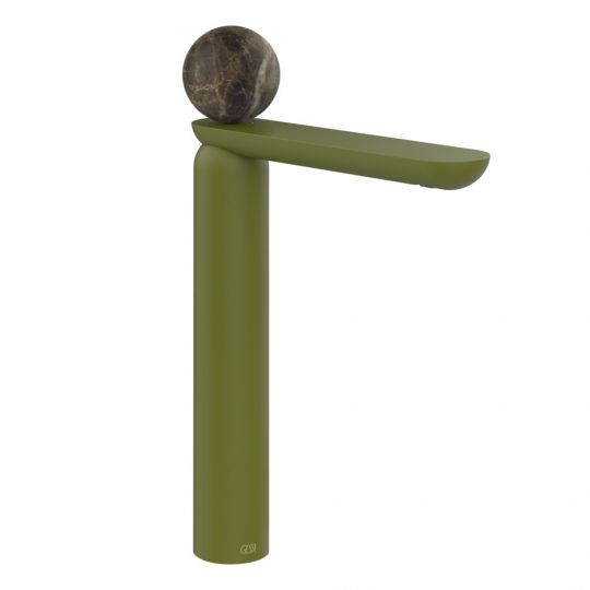 Смеситель для раковины Gessi Perle 74104 высокий без донного клапана с вентилем из мрамора Emperador Dark схема 13