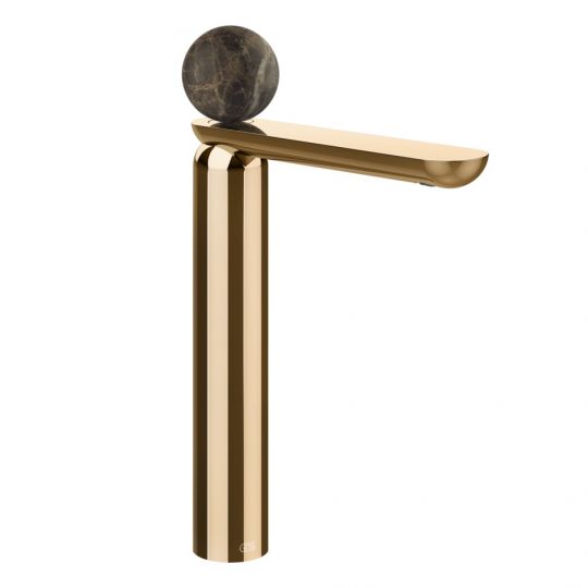 Смеситель для раковины Gessi Perle 74104 высокий без донного клапана с вентилем из мрамора Emperador Dark схема 16