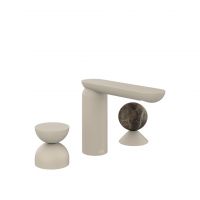 Смеситель для раковины Gessi Perle 74918 без донного клапана с металлическим вентилем-полусферой и вентилем-сферой из мрамора Emperador Dark схема 12