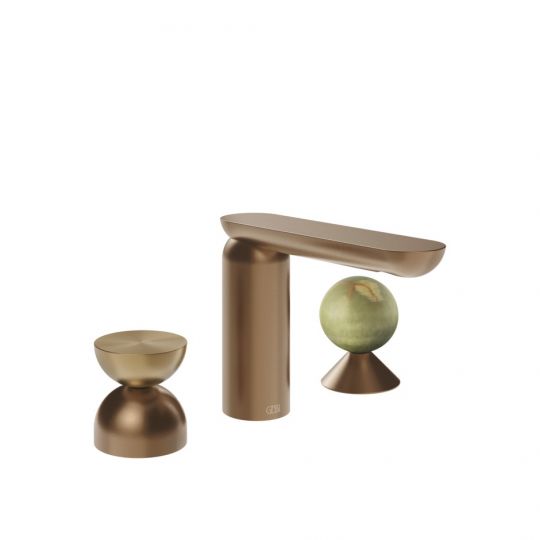 Смеситель для раковины Gessi Perle 74958 без донного клапана с металлическим вентилем-полусферой и вентилем-сферой из камня Onyx Green схема 7 Смеситель для раковины Gessi Perle 74958 без донного клапана с металлическим вентилем-полусферой и вентилем-сферой из камня Onyx Green схема 7