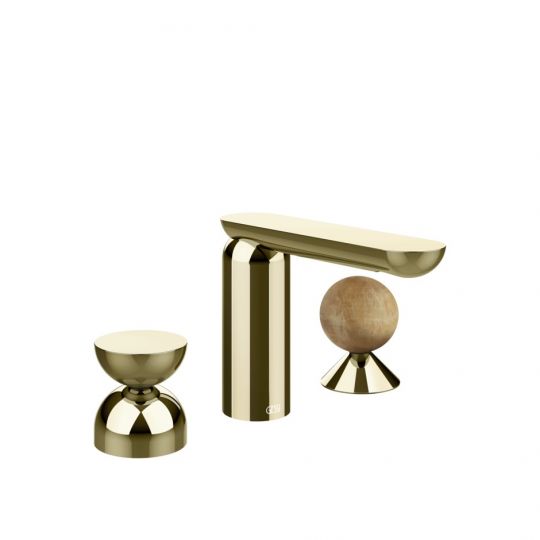 Смеситель для раковины Gessi Perle 74938 без донного клапана с металлическим вентилем-полусферой и вентилем-сферой из камня Onyx Cola схема 4