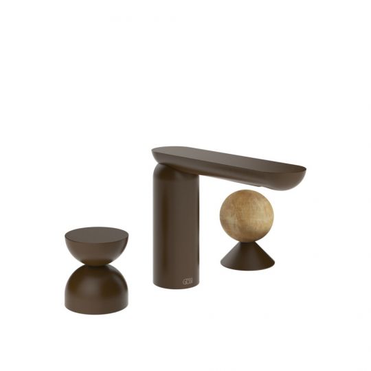 Смеситель для раковины Gessi Perle 74938 без донного клапана с металлическим вентилем-полусферой и вентилем-сферой из камня Onyx Cola схема 8