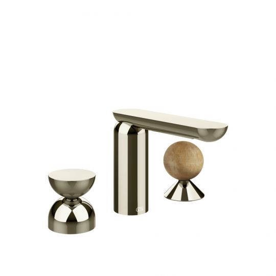 Смеситель для раковины Gessi Perle 74938 без донного клапана с металлическим вентилем-полусферой и вентилем-сферой из камня Onyx Cola схема 14