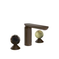 Смеситель для раковины Gessi Perle 74255 без донного клапана с вентилями-сферами из муранского стекла Sfaccettato и камня Onyx Green схема 8