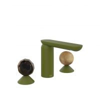 Смеситель для раковины Gessi Perle 74235 без донного клапана с вентилями-сферами из муранского стекла Sfaccettato и камня Onyx Cola схема 13