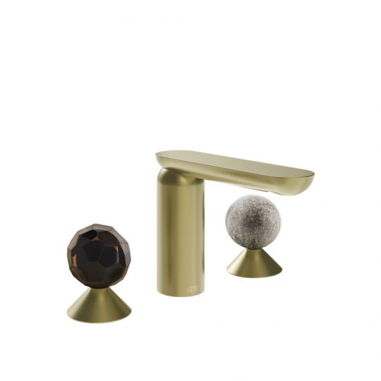 Смеситель для раковины Gessi Perle 74265 без донного клапана с вентилями-сферами из муранского стекла Sfaccettato и Pulegoso схема 5