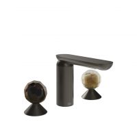 Смеситель для раковины Gessi Perle 74245 без донного клапана, с вентилями-сферами из муранского стекла Sfaccettato и Battuto схема 1