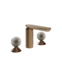 Смеситель для раковины Gessi Perle 74665 без донного клапана с вентилями-сферами из муранского стекла Pulegoso схема 7