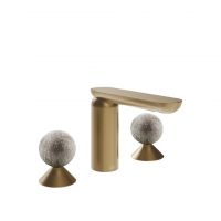 Смеситель для раковины Gessi Perle 74665 без донного клапана с вентилями-сферами из муранского стекла Pulegoso схема 15