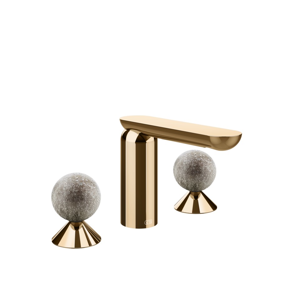 Смеситель для раковины Gessi Perle 74665 без донного клапана с вентилями-сферами из муранского стекла Pulegoso