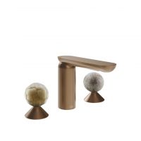 Смеситель для раковины Gessi Perle 74465 без донного клапана с вентилями-сферами из муранского стекла Battuto и Pulegoso схема 7