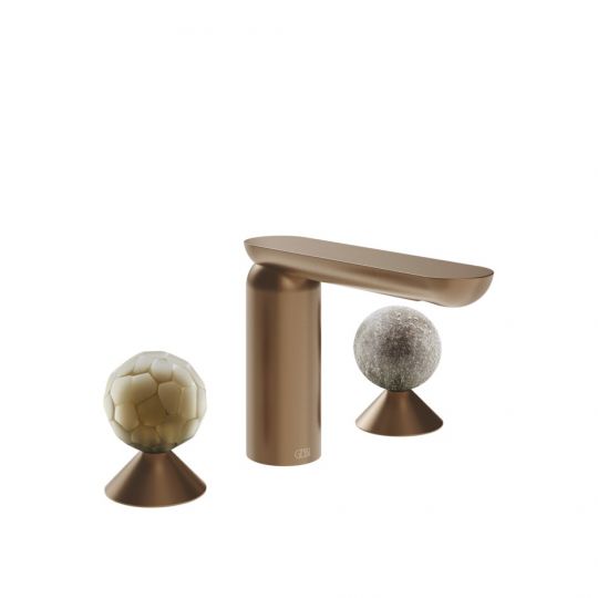 Смеситель для раковины Gessi Perle 74465 без донного клапана с вентилями-сферами из муранского стекла Battuto и Pulegoso схема 7