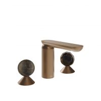 Смеситель для раковины Gessi Perle 74125 без донного клапана с вентилями-сферами из мрамора Emperador Dark и муранского стекла Sfaccettato схема 7