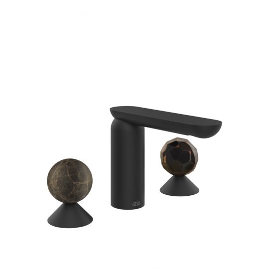 Смеситель для раковины Gessi Perle 74125 без донного клапана с вентилями-сферами из мрамора Emperador Dark и муранского стекла Sfaccettato схема 10