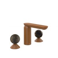 Смеситель для раковины Gessi Perle 74125 без донного клапана с вентилями-сферами из мрамора Emperador Dark и муранского стекла Sfaccettato схема 11