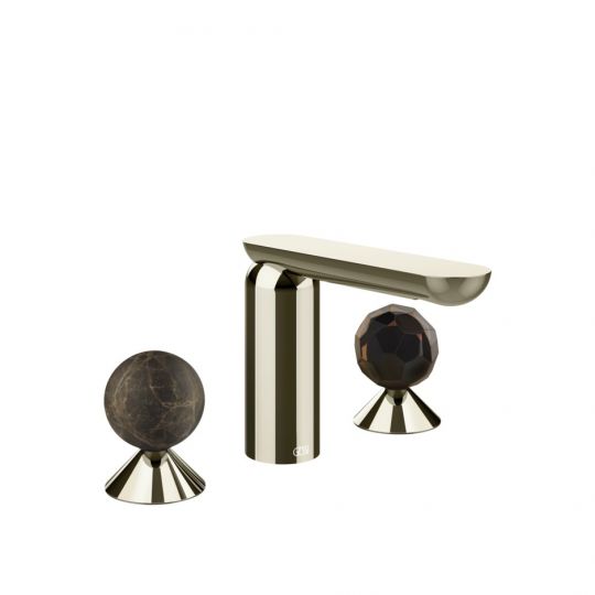Смеситель для раковины Gessi Perle 74125 без донного клапана с вентилями-сферами из мрамора Emperador Dark и муранского стекла Sfaccettato схема 14