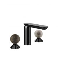Смеситель для раковины Gessi Perle 74165 без донного клапана с вентилями-сферами из мрамора Emperador Dark и муранского стекла Pulegoso схема 3