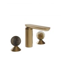 Смеситель для раковины Gessi Perle 74145 без донного клапана с вентилями-сферами из мрамора Emperador Dark и муранского стекла Battuto схема 15