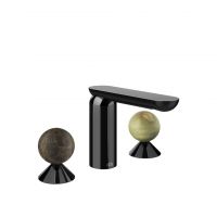 Смеситель для раковины Gessi Perle 74155 без донного клапана с вентилями-сферами из мрамора Emperador Dark и камня Onyx Green схема 3 Смеситель для раковины Gessi Perle 74155 без донного клапана с вентилями-сферами из мрамора Emperador Dark и камня Onyx Green схема 3