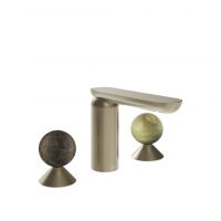 Смеситель для раковины Gessi Perle 74155 без донного клапана с вентилями-сферами из мрамора Emperador Dark и камня Onyx Green схема 9 Смеситель для раковины Gessi Perle 74155 без донного клапана с вентилями-сферами из мрамора Emperador Dark и камня Onyx Green схема 9