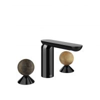 Смеситель для раковины Gessi Perle 74135 без донного клапана с вентилями-сферами из мрамора Emperador Dark и камня Onyx Cola схема 3 Смеситель для раковины Gessi Perle 74135 без донного клапана с вентилями-сферами из мрамора Emperador Dark и камня Onyx Cola схема 3