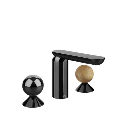 Смеситель для раковины Gessi Perle 74035 без донного клапана с вентилями-сферами из металла и камня Onyx Cola схема 3 Смеситель для раковины Gessi Perle 74035 без донного клапана с вентилями-сферами из металла и камня Onyx Cola схема 3