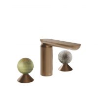 Смеситель для раковины Gessi Perle 74565 без донного клапана с вентилями-сферами из камня Onyx Green и муранского стекла Pulegoso схема 7