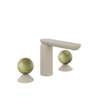 Смеситель для раковины Gessi Perle 74555 без донного клапана с вентилями-сферами из камня Onyx Green схема 12