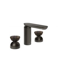 Смеситель для раковины Gessi Perle 74886 без донного клапана с вентилями-полусферами из муранского стекла Battuto схема 1