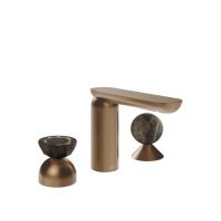 Смеситель для раковины Gessi Perle 74818 без донного клапана с вентилем-полусферой из муранского стекла Battuto и вентилем-сферой из мрамора Emperador Dark схема 7 Смеситель для раковины Gessi Perle 74818 без донного клапана с вентилем-полусферой из муранского стекла Battuto и вентилем-сферой из мрамора Emperador Dark схема 7