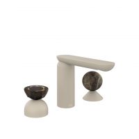 Смеситель для раковины Gessi Perle 74818 без донного клапана с вентилем-полусферой из муранского стекла Battuto и вентилем-сферой из мрамора Emperador Dark схема 12 Смеситель для раковины Gessi Perle 74818 без донного клапана с вентилем-полусферой из муранского стекла Battuto и вентилем-сферой из мрамора Emperador Dark схема 12