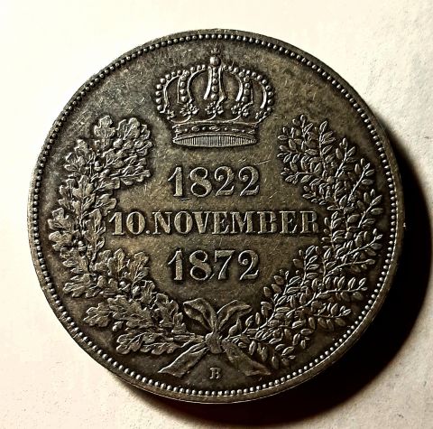 2 талера 1872 Саксония UNC Германия